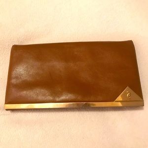 SUSAN GAIL Rare Vintage Cognac Leather Envelop Bag
